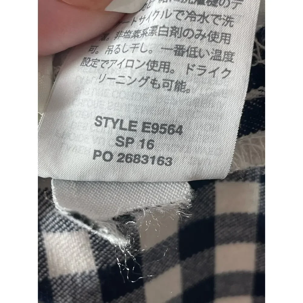 J Crew Navy Blue Gingham Martie Pants 8 Ankle